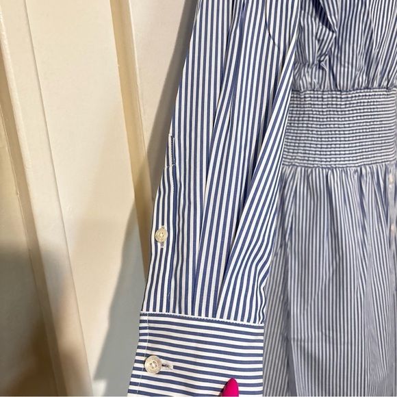 Thakoon NWT striped smocked waist button down dress size 0 - Picture 6 of 11